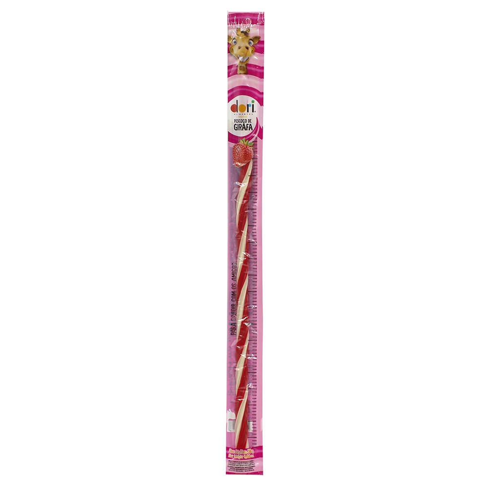 BALA REGALIZ MORANGO E CREME PESCOÇO DE GIRAFA DORI PACOTE 30G