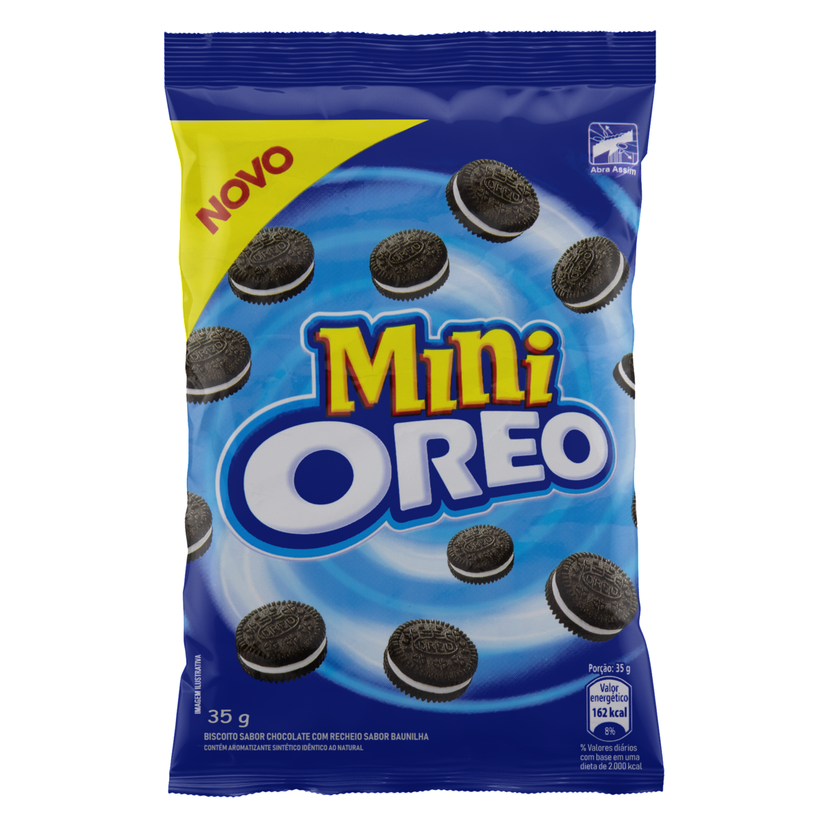 MINIBISCOITO CHOCOLATE RECHEIO BAUNILHA OREO PACOTE 35G 0