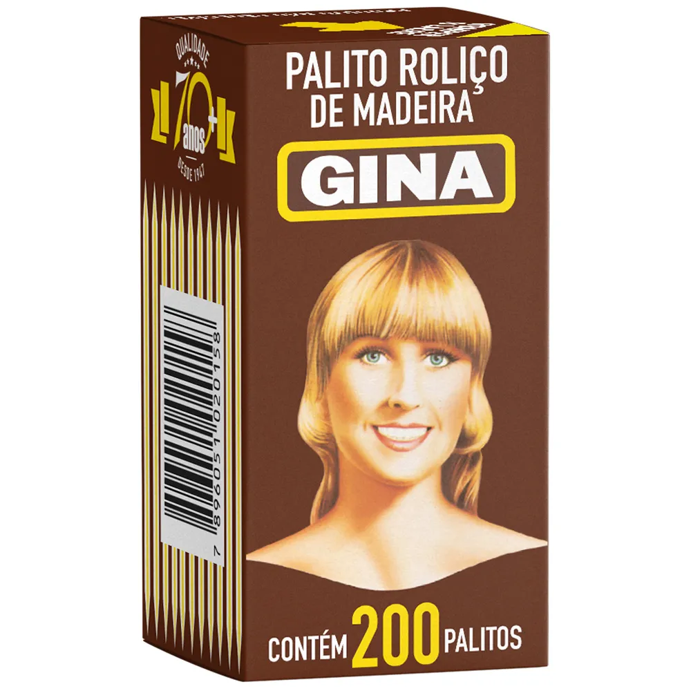 PALITO DE DENTE ROLIÇO GINA 200 UNIDADES