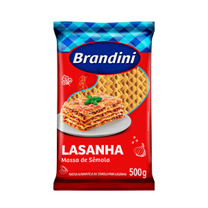 MASSA LASANHA SEMOLA BRANDINI 500G