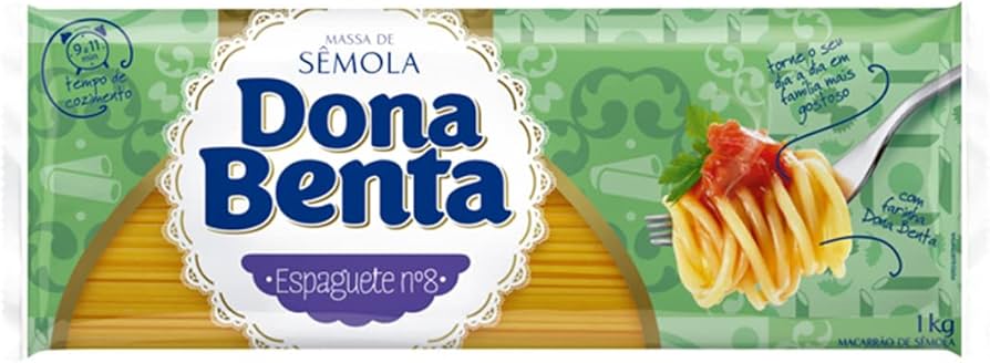 MACARRÃO DE SÊMOLA ESPAGUETE 8 DONA BENTA PACOTE 500G