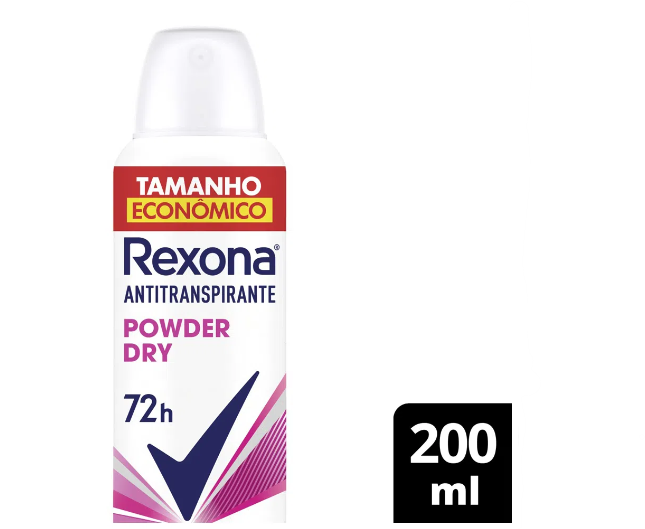 ANTITRANSPIRANTE AEROSSOL POWDER DRY REXONA 200ML SPRAY TAMANHO ECONÔMICO — imagem 1