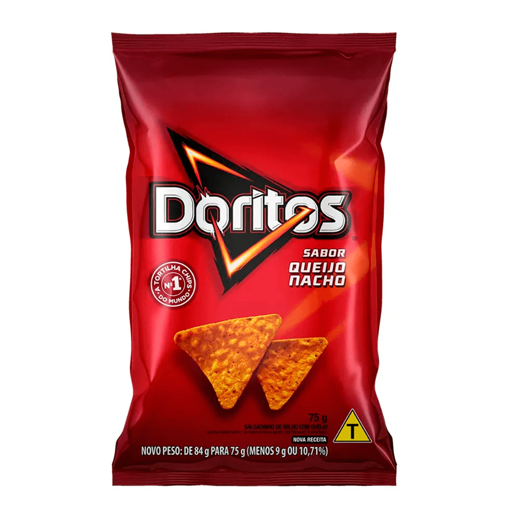 SALGADINHO DE MILHO QUEIJO NACHO DORITOS PACOTE 75G