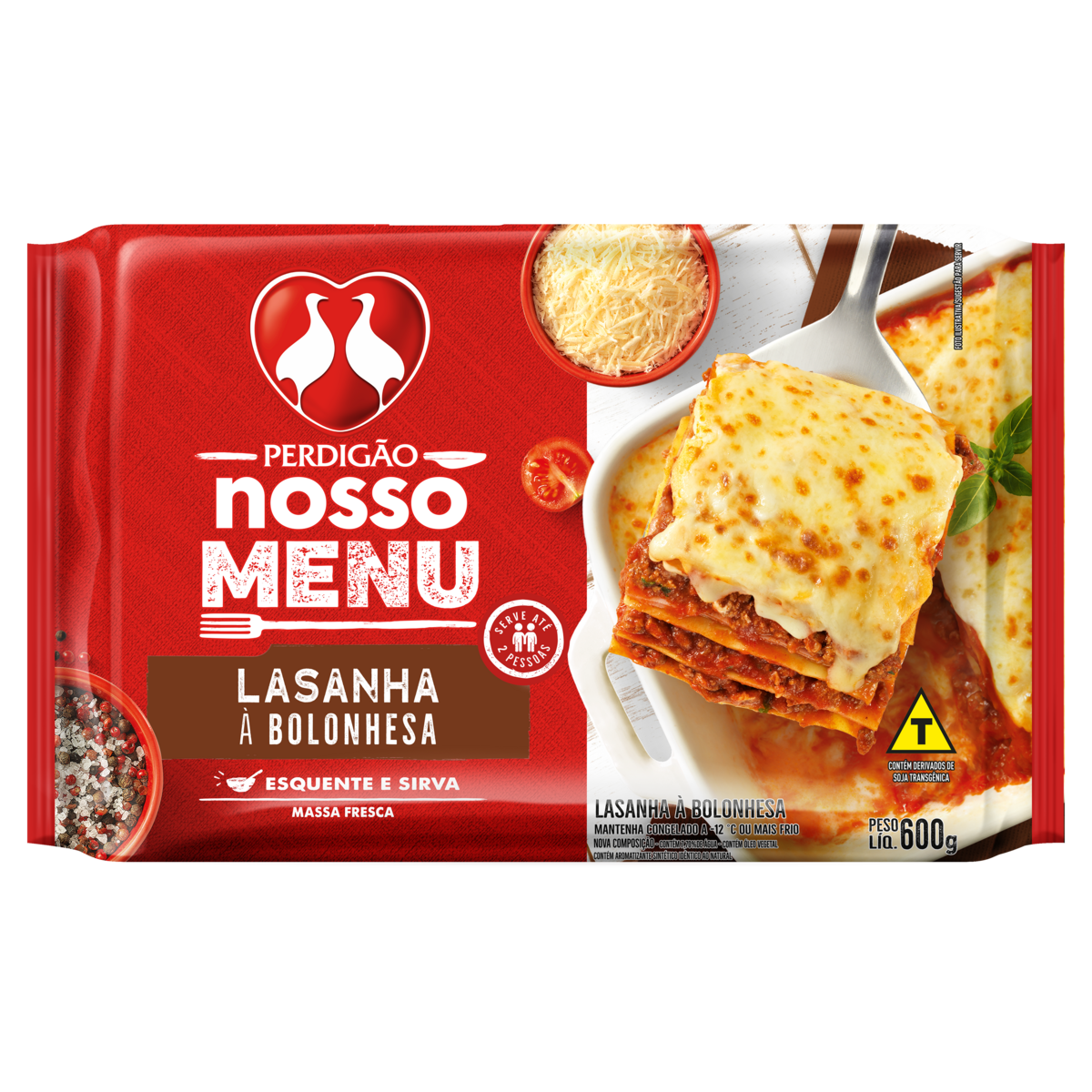 LASANHA BOLONHESA PERDIGÃO NOSSO MENU PACOTE 600G