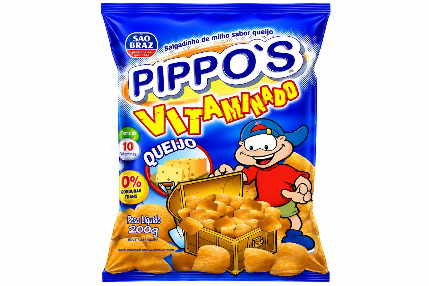 SALGADINHO PIPOCA PIPOS DE QUEIJO 200G SÃO BRAZ