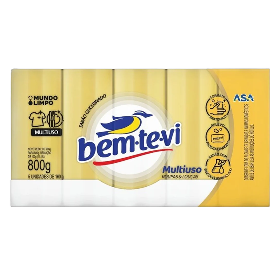 SABAO EM BARRA BEM-TE-VI NEUTRO 5X160G 0