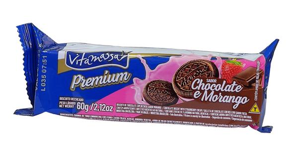 BISCOITO VITAMASSA PREMIUM CHOCOLATE COM MORANGO 60G