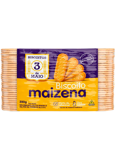 BISCOITO 3 DE MAIO MAIZENA 350G