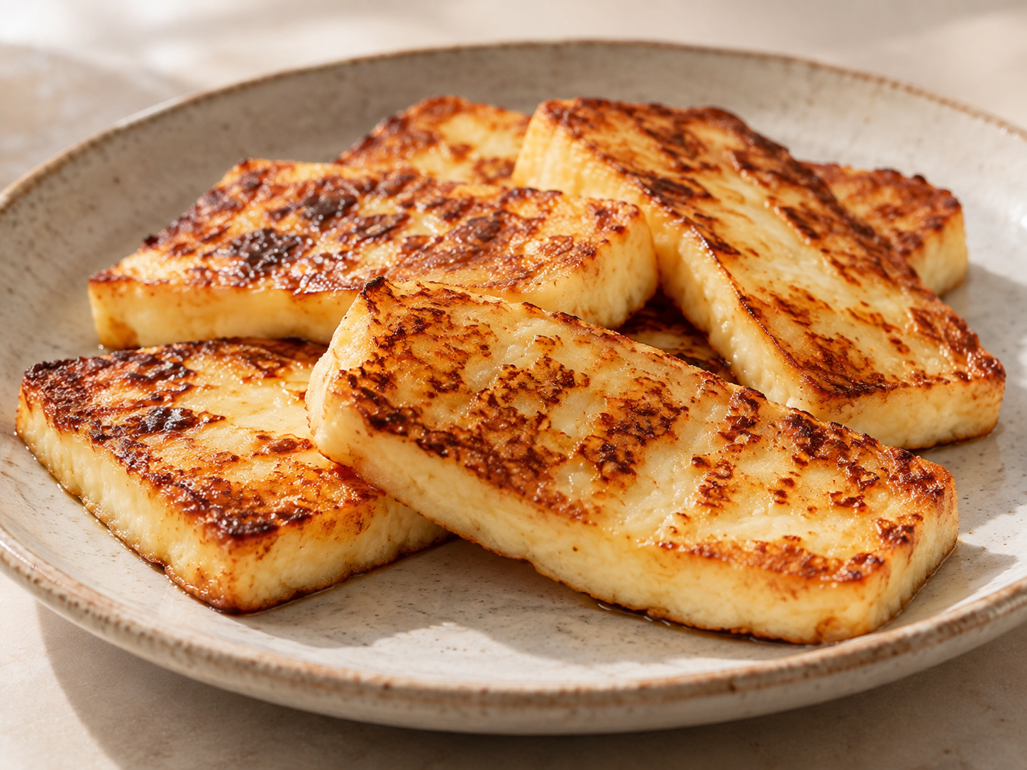 Queijo coalho douradinho na frigideira